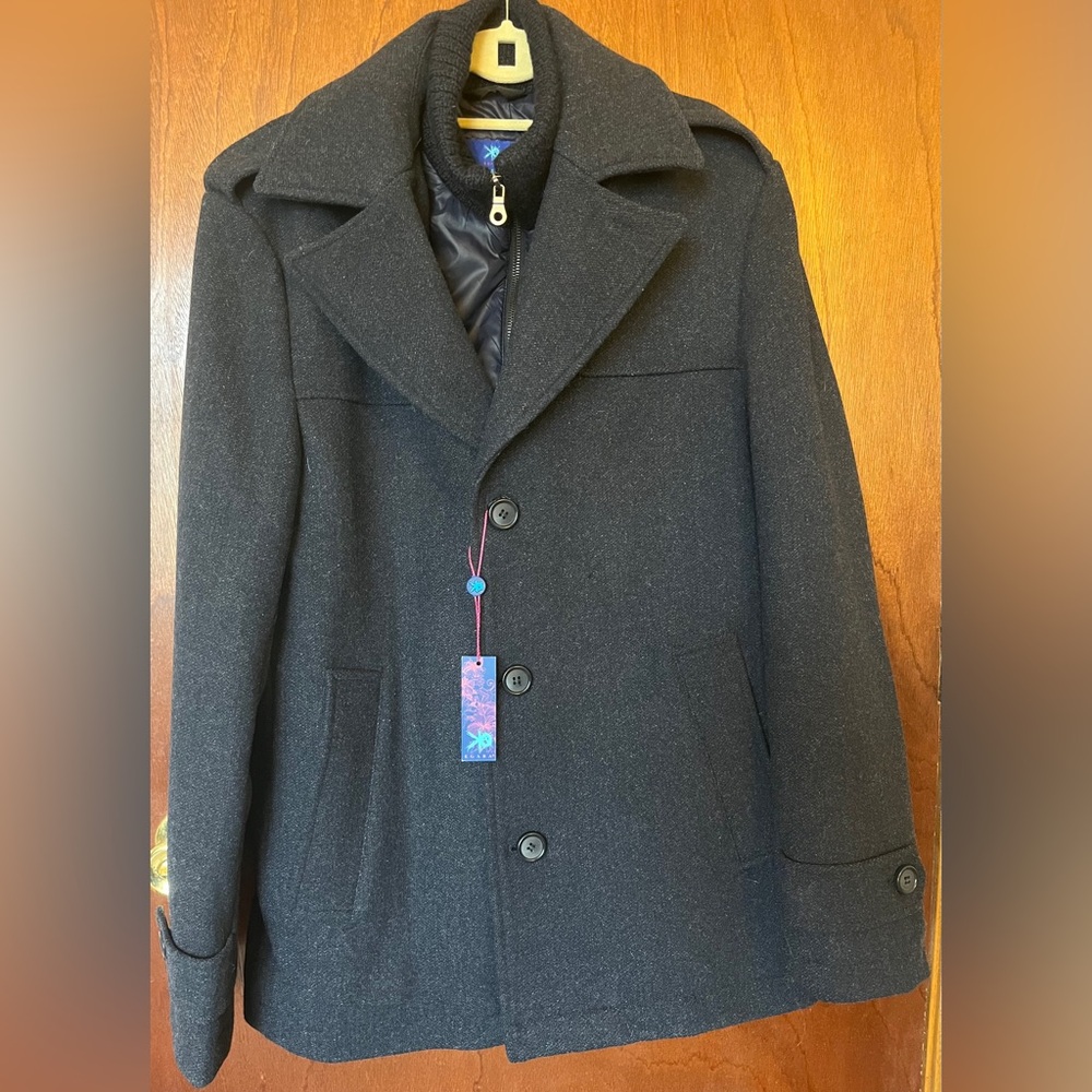 NWT Egara Charcoal Pea Coat